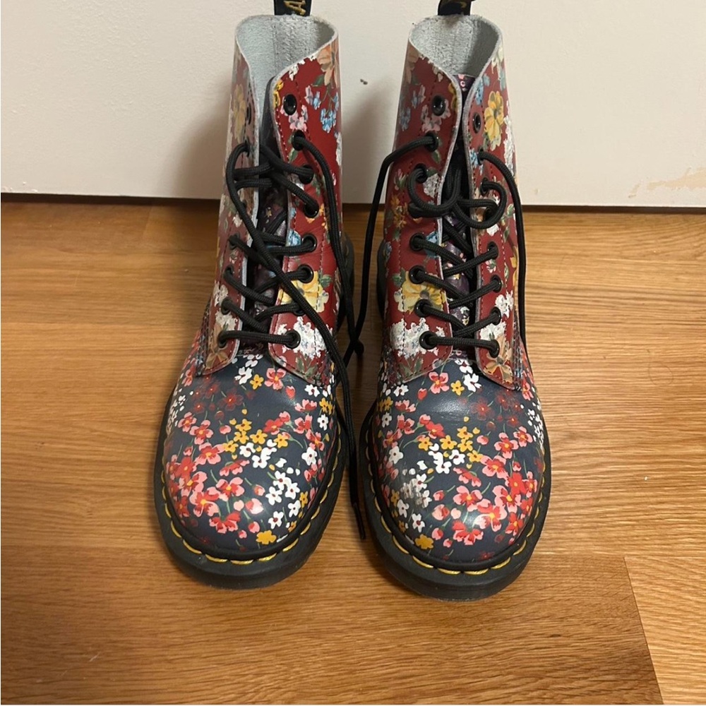Dr. Martens Multicolor Floral Combat Boots